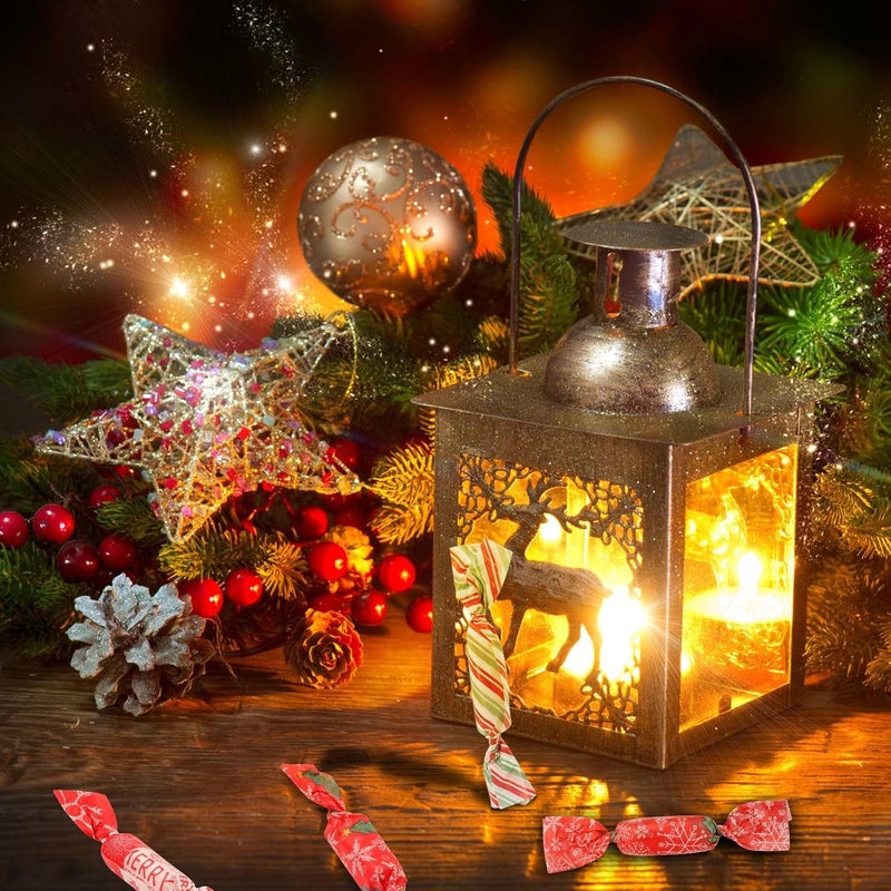 YBB 1200 Pcs Christmas Candy Wrappers for Caramel, Greaseproof Candy Wax Twisting Papers Wrappers for Christmas Party Goodies Candy Chocolate Sweets - Image 5